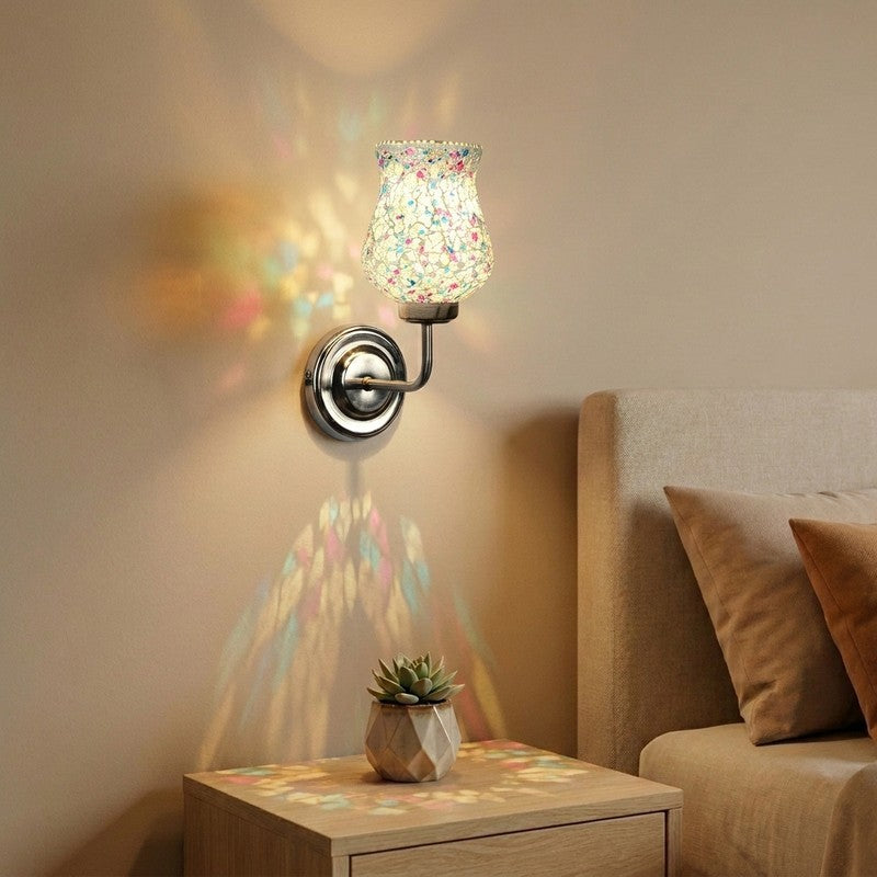 MosaicBloom Ice Crackle Glass Wall Lamp