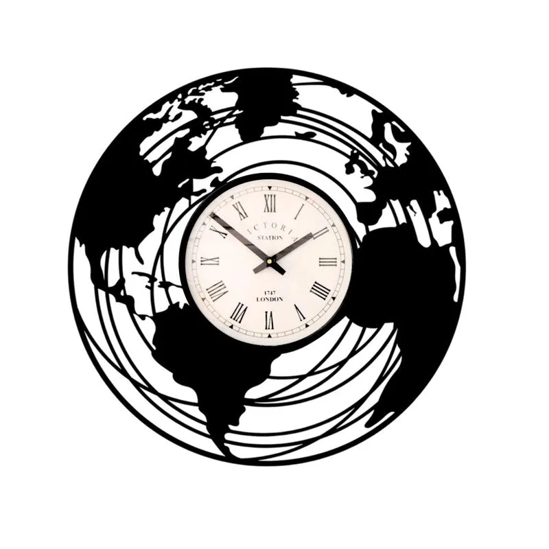 Universe Steel Analog Wall Clock - Black media 4