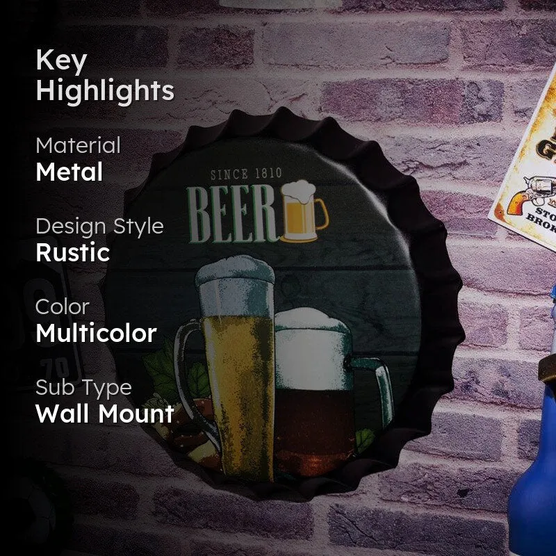 Since 1810 Beer Bottle Cap Metal Wall Accent media 2