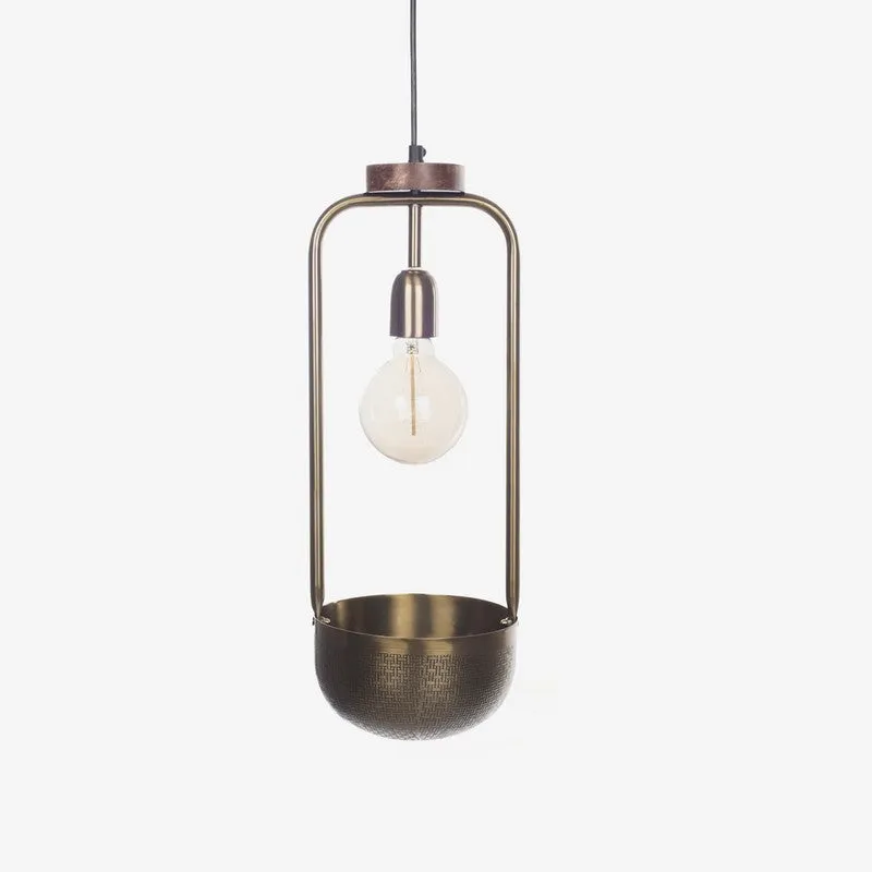 Orange Tree Esna Tall Steel Ceiling Lamp Wit Bowl media 4
