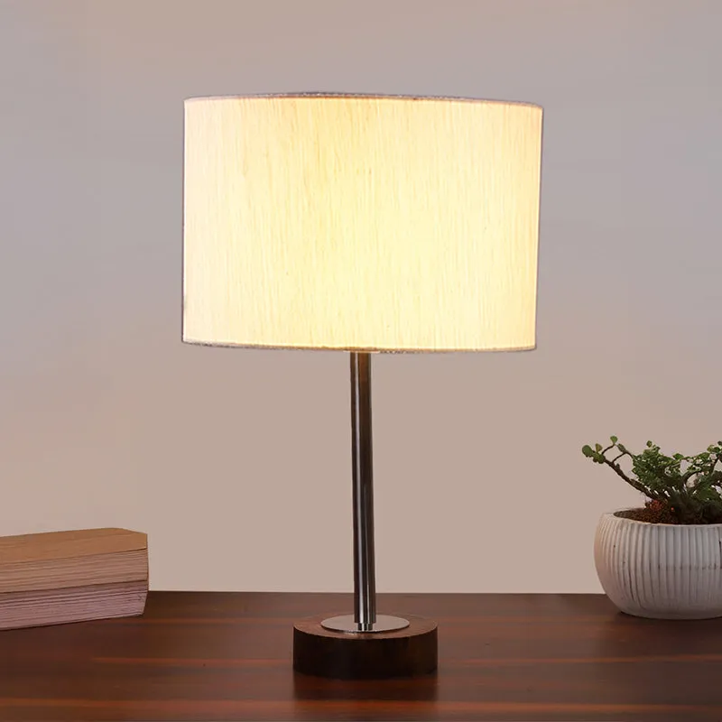 Cotin I Rodin Wooden Table Lamp - OffWhite,Silver,Brown media 2