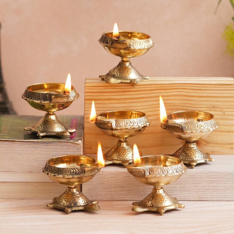 Trishika Tortoise Diya - Set Of Six media 3