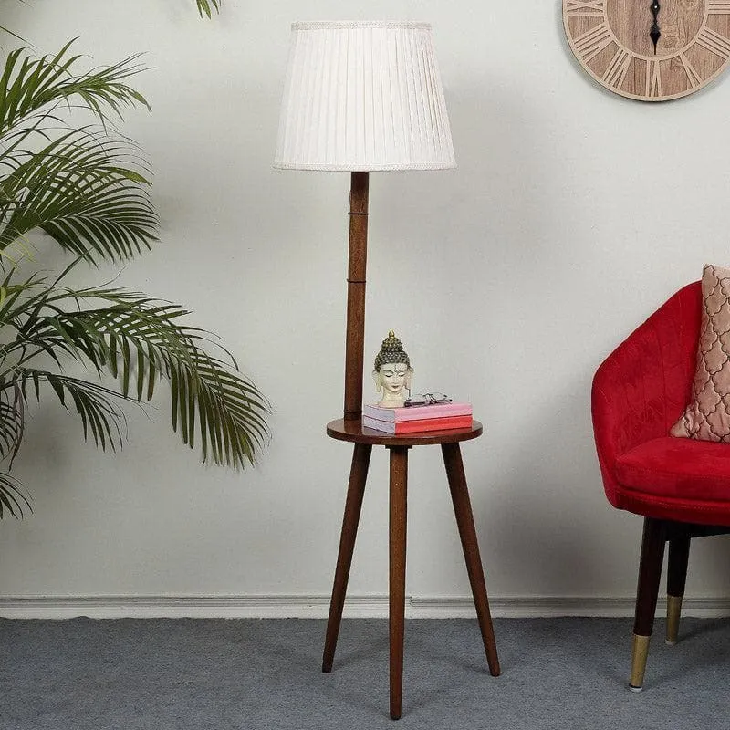 Rosa Miosa Floor Lamp With Shelf - White media 3