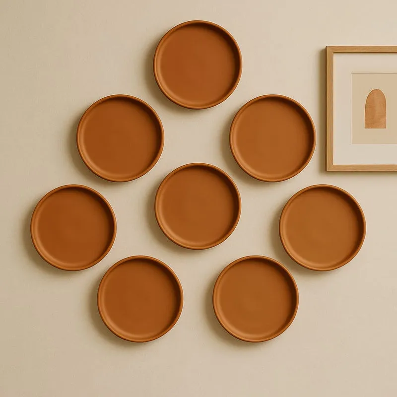 Terrya Handcrafted Terracotta Wall Plate - Set Of Eight media 4