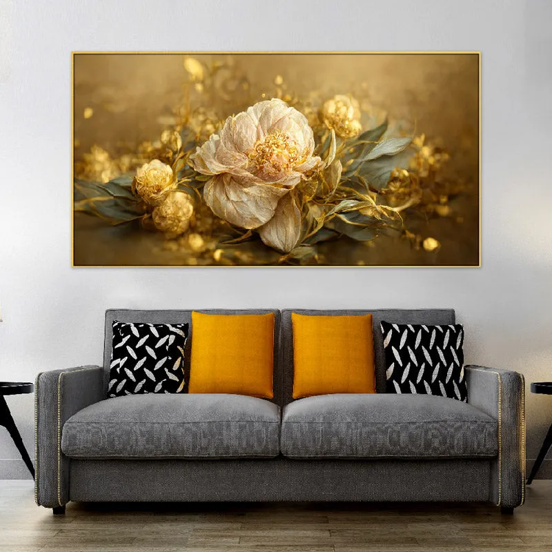 Serenity Buds Floral Canvas Wall Painting media 1