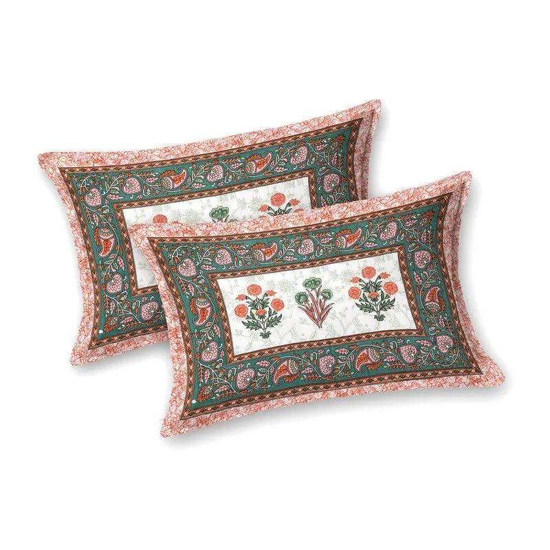 Desiis Cotton Bedsheet (Red,Green) - 240 TC media 4