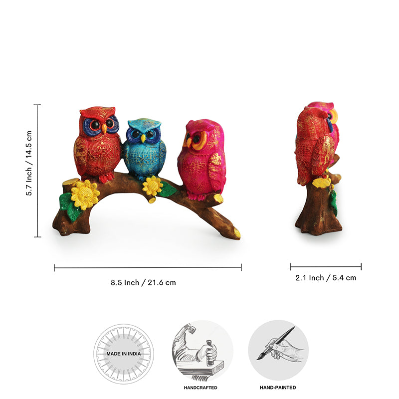 Owl Pals Resin Showpiece - Multicolor media 6