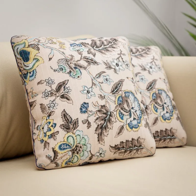 Petal Gardenia Cotton Cushion Covers - Set Of Two media 4