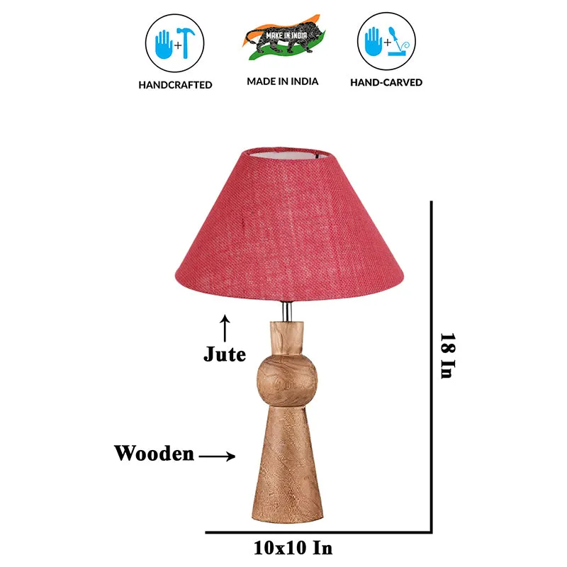 Angler Neo Jute Wooden Table Lamp - Pink,Brown media 6