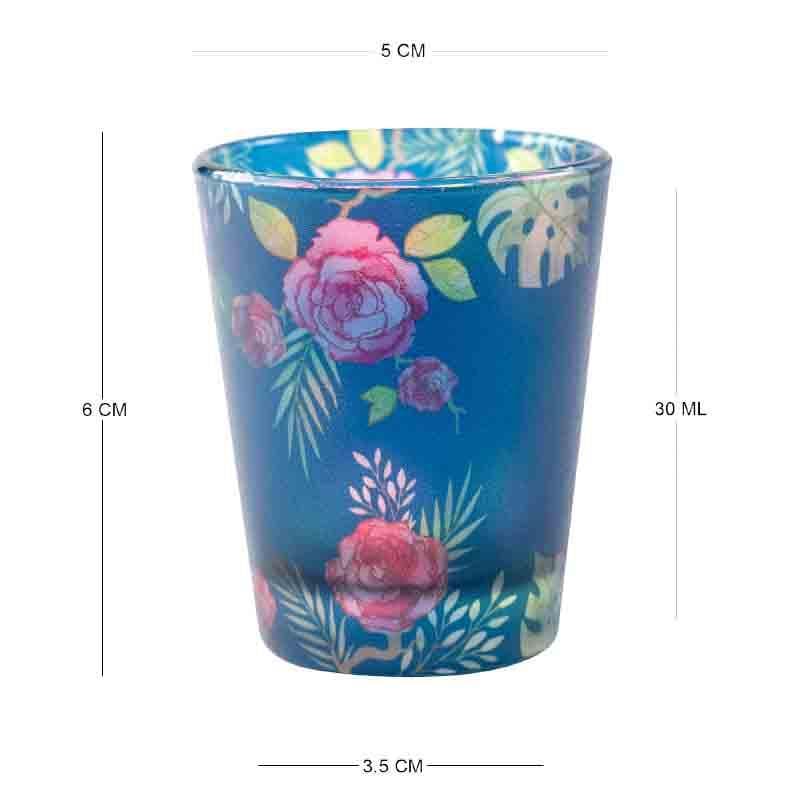 Misty Morning Roses Blue Frosted Shot Glass (30 ml ) - Set Of Two media 5