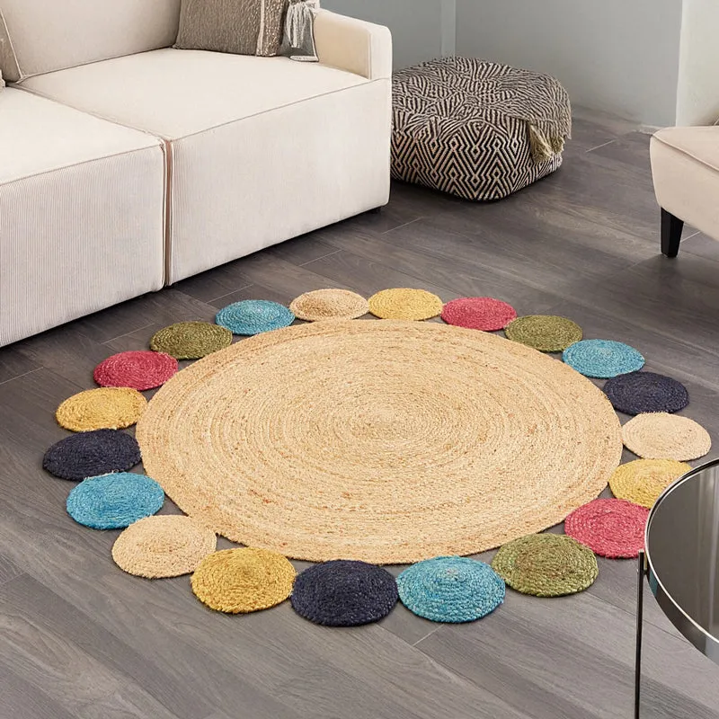 Plait Flora Braided Jute Area Rug - Multicolor media 3