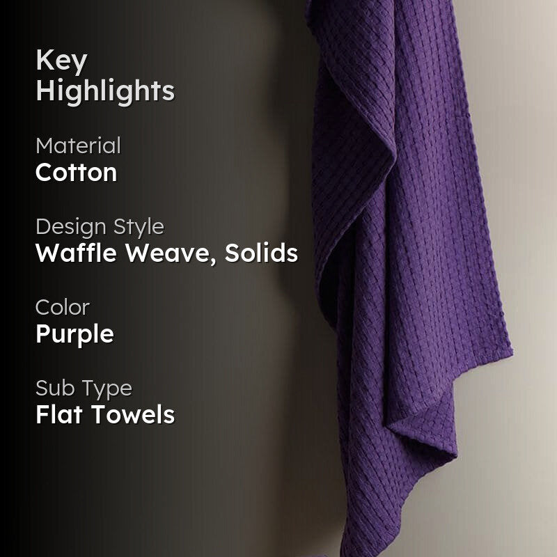 Alyssa Textured Waffle Bath Towel - Violet media 2