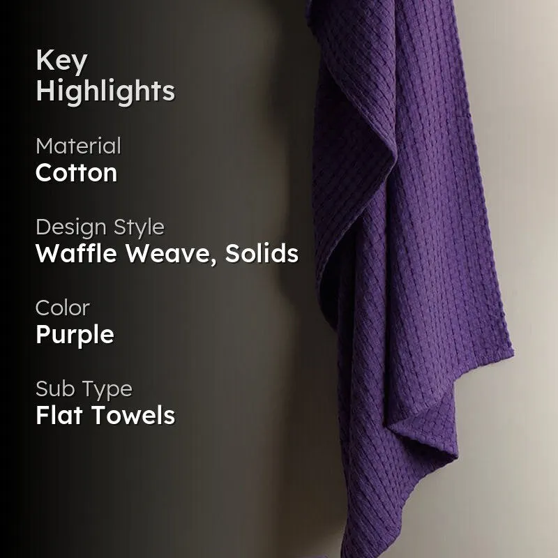 Alyssa Textured Waffle Bath Towel - Violet media 2