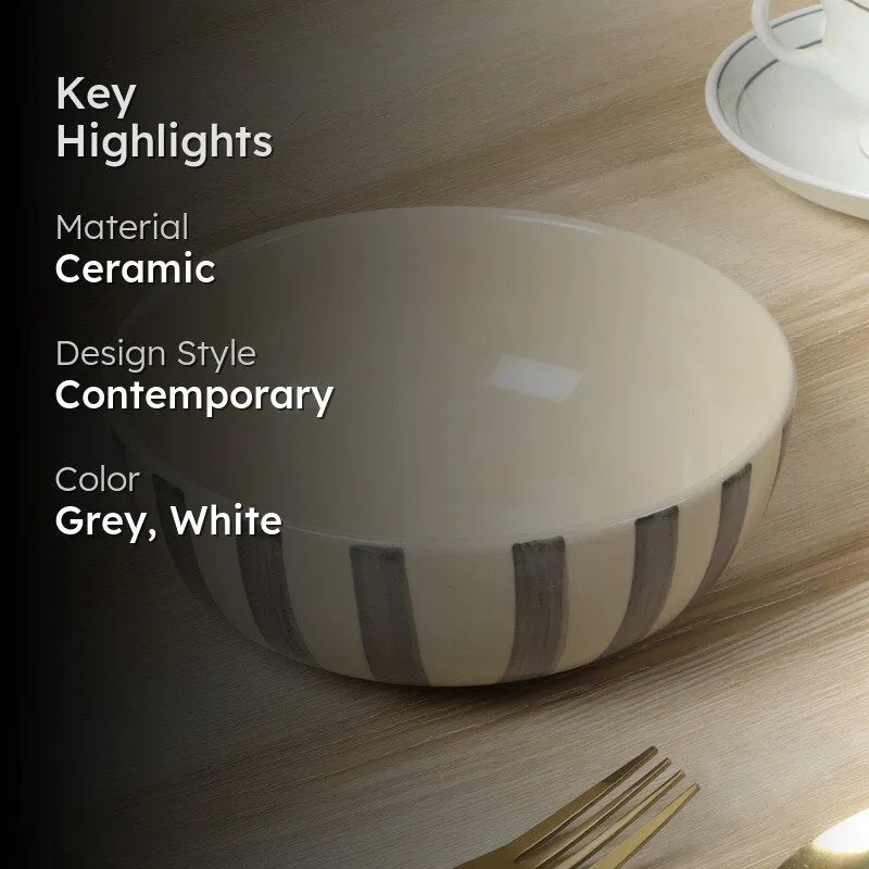 Ceramic Serving Bowls (Grey,White) - 700 mL media 2