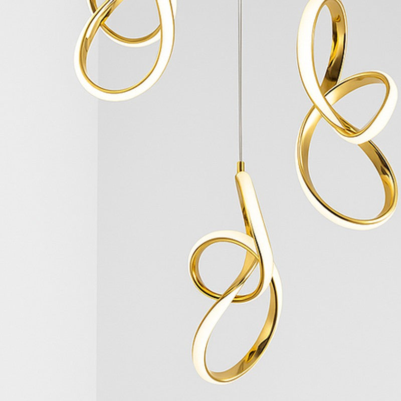 Celestial Loop Metal Ceiling Lamp - Gold media 4