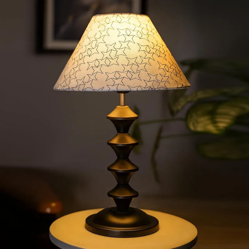 Danica Bobble Fabric Table Lamp - White,Black media 1