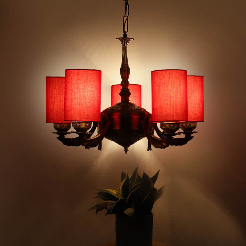 Ardia Cylindrical Golden Antique Ceiling Lamp