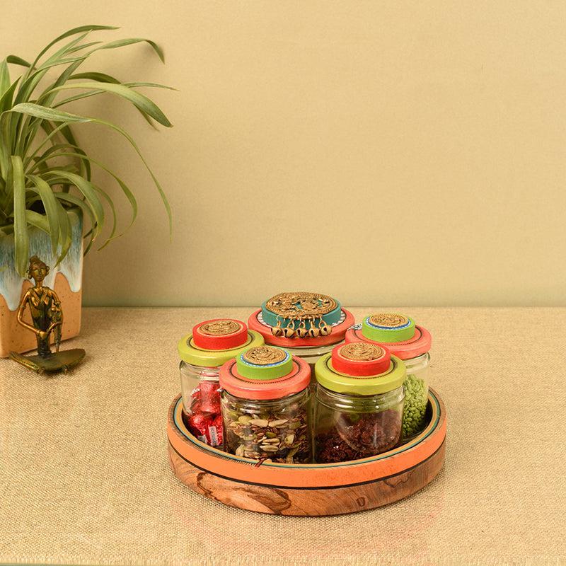 Dharohar Jar Set With Tray - Six Piece Set