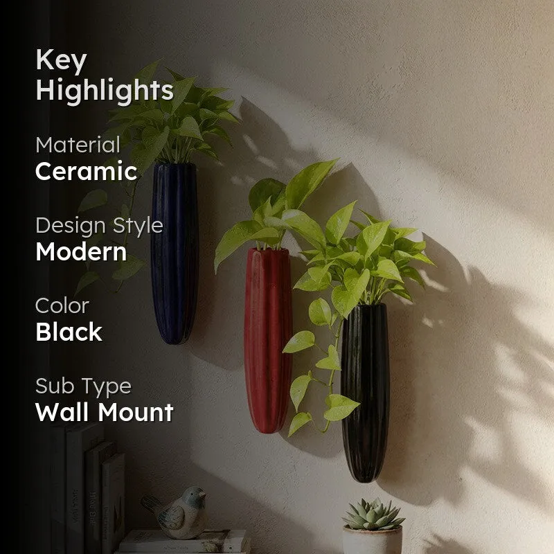 Ravelin Pots & Planters (Black) - Set Of Three media 2