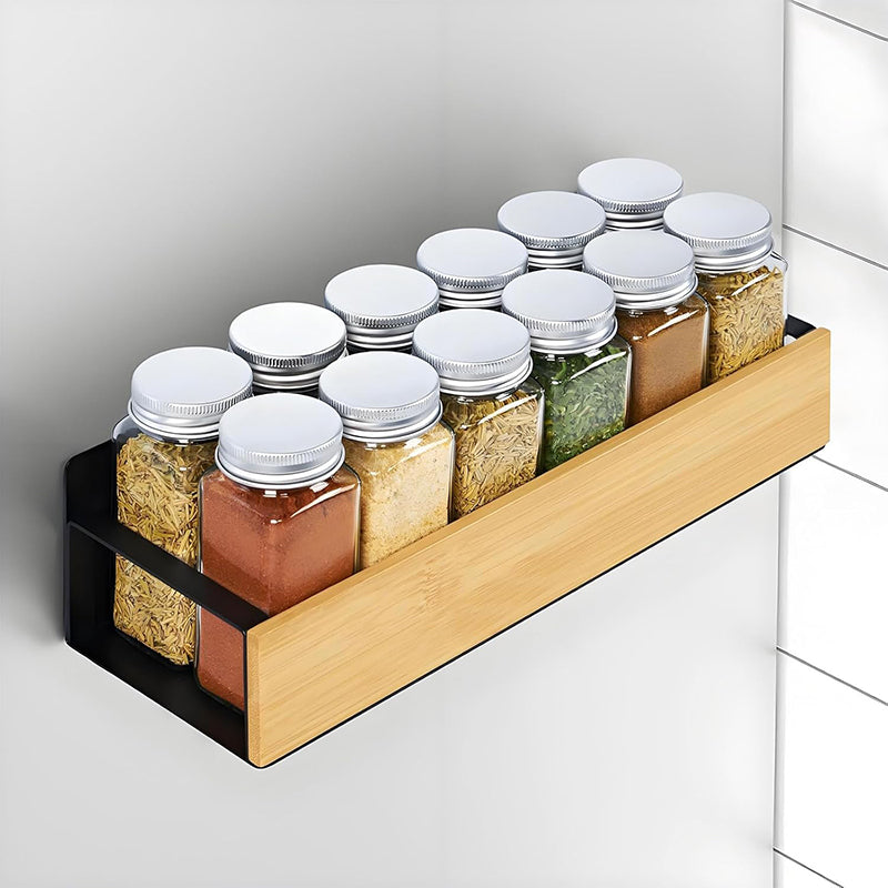 Layloft Magnetic Bamboo & Carbon Steel Wall Rack - Set Of Two media 5