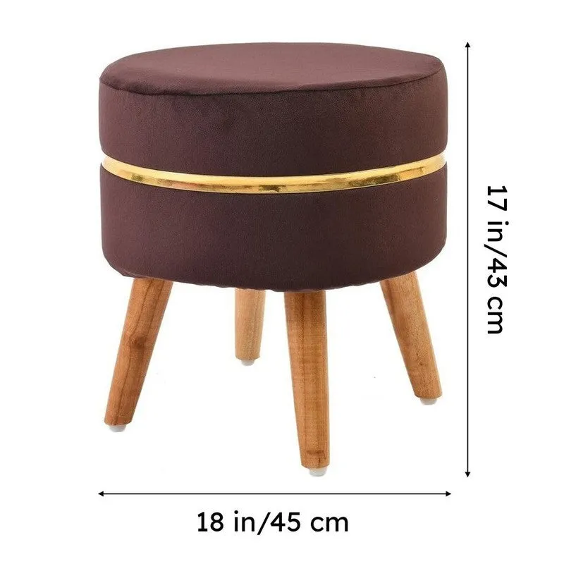 Classic Solid Velvet Ottoman - Brown media 8