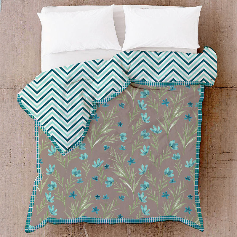 Bansuri Bliss Floral Cotton Dohar (Blue) - 210 TC media 4