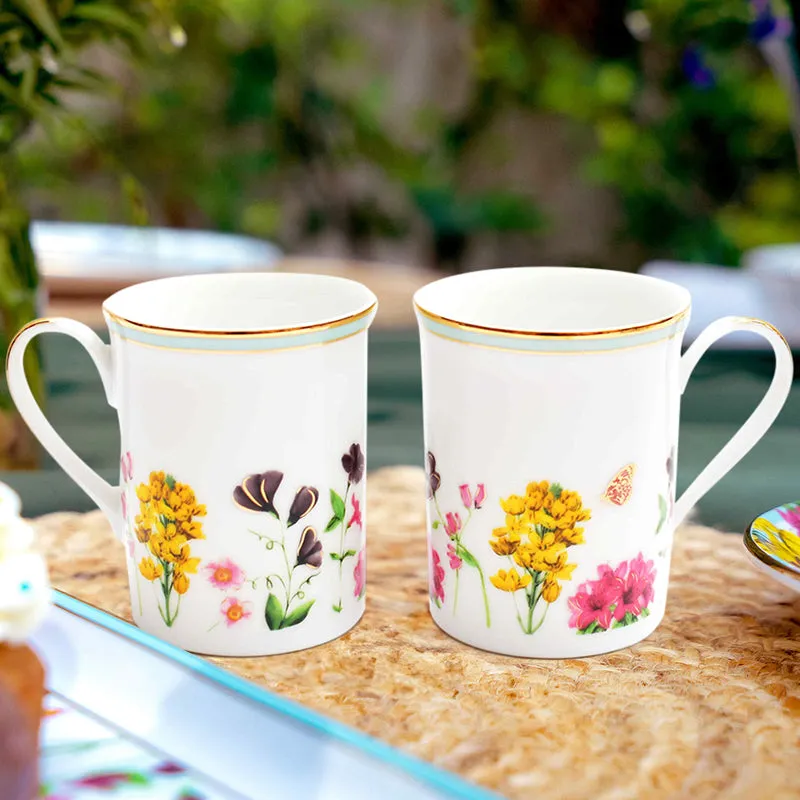 Basant 24k Gold Brushed Porcelain Coffee Mug (300 mL Each) - Set of Six media 4