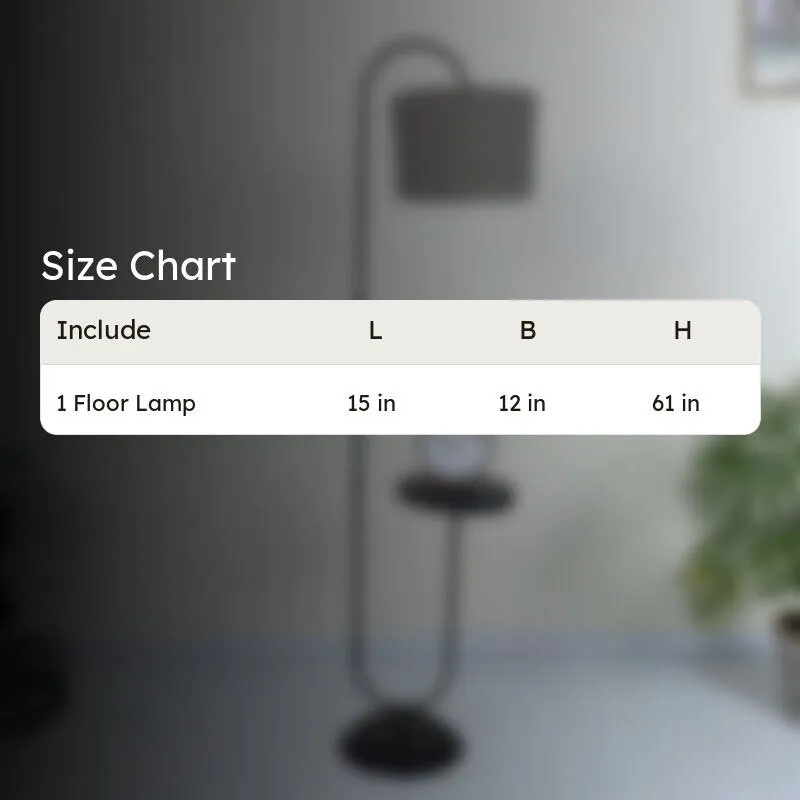 Tatania Printed Arched Floor Lamp With Shelf media 4