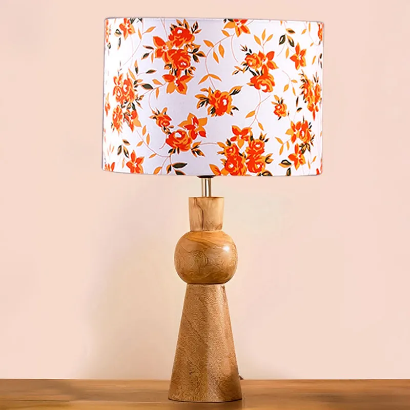 Blush Fabric Table Lamp - Orange,White,Brown media 4