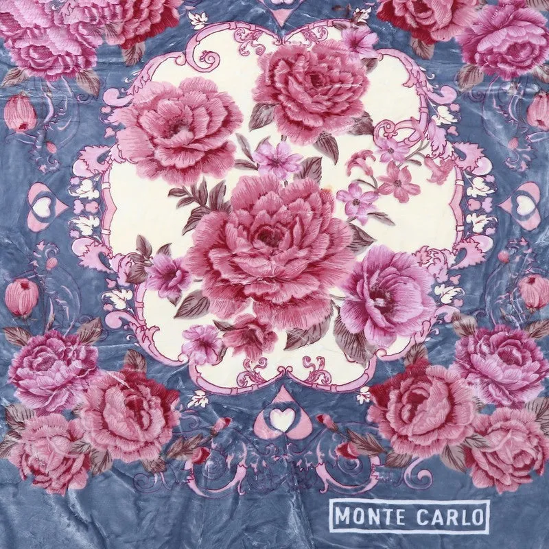 Monte Carlo Blush Blossom Blanket (Blue,Pink)- 1000 GSM media 7