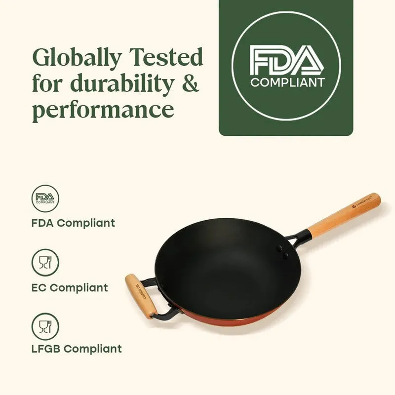 Cumin Co Enamel Cast Iron Wok (1500 mL) - Rust media 9