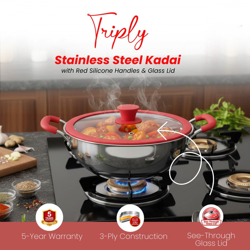 Salford Triply Kadhai with Lid (3000 mL) With Lid - 24 CM media 6