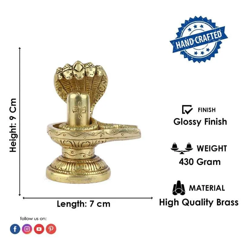 Shivling With Naga Brass Idol media 7