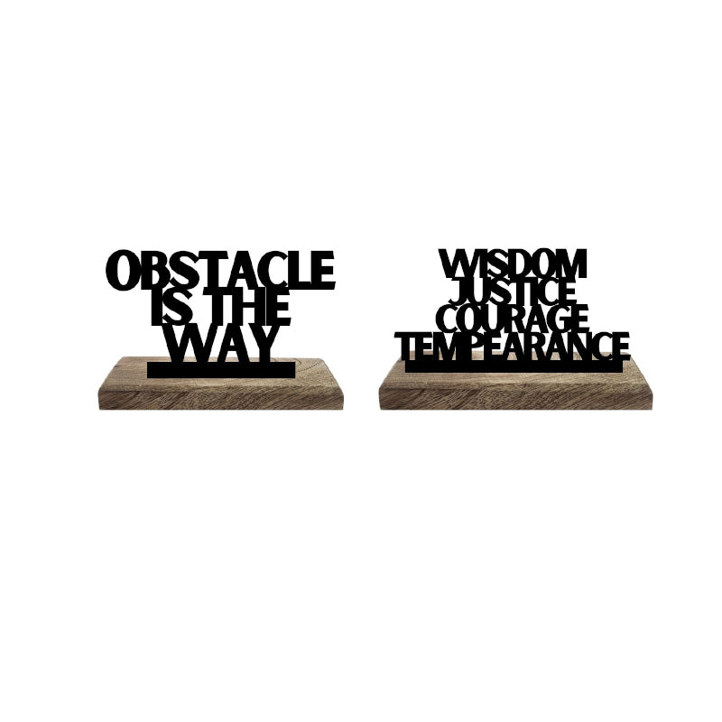 Stoic Virtues & Resilience Typography Showpiece - Set Of Two media 5