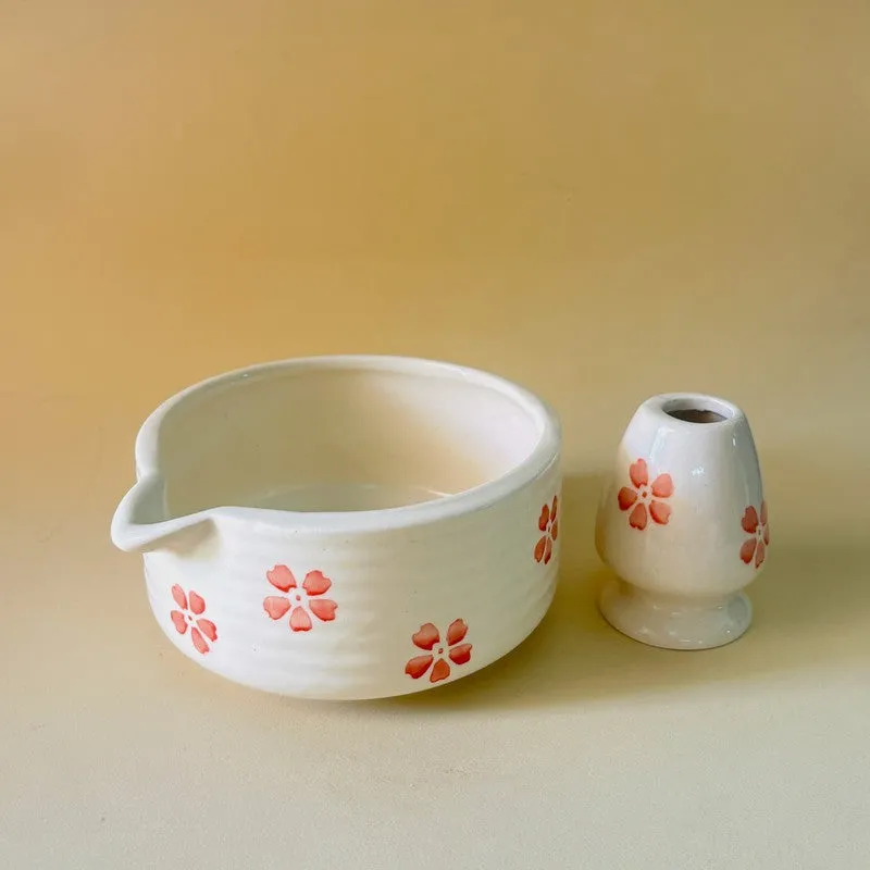 Hanoka Ceramic Matcha Bowl & Whisk Holder Set - 550 mL media 7