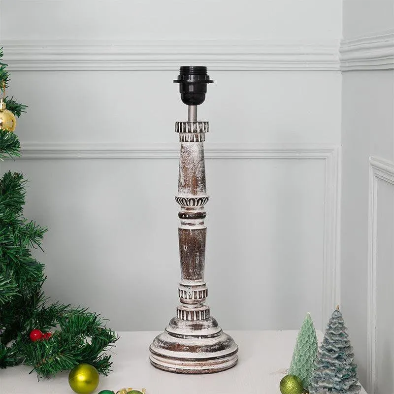 Floral Tinsel Blythe Fabric Table Lamp - White media 4