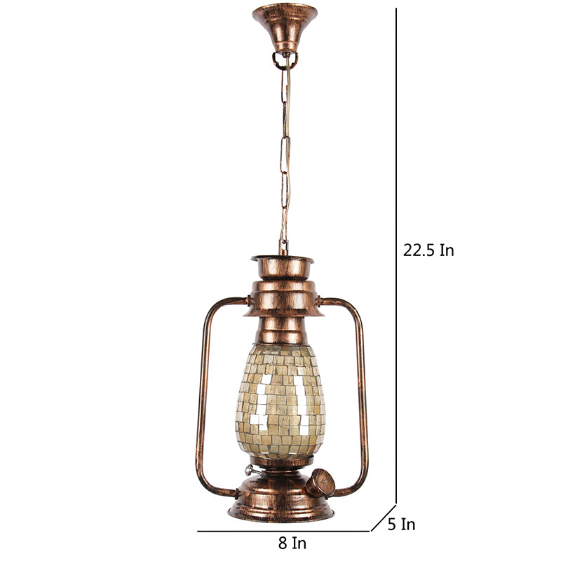 Avina Mosaic Lantern Glass Ceiling Lamp - Copper media 5