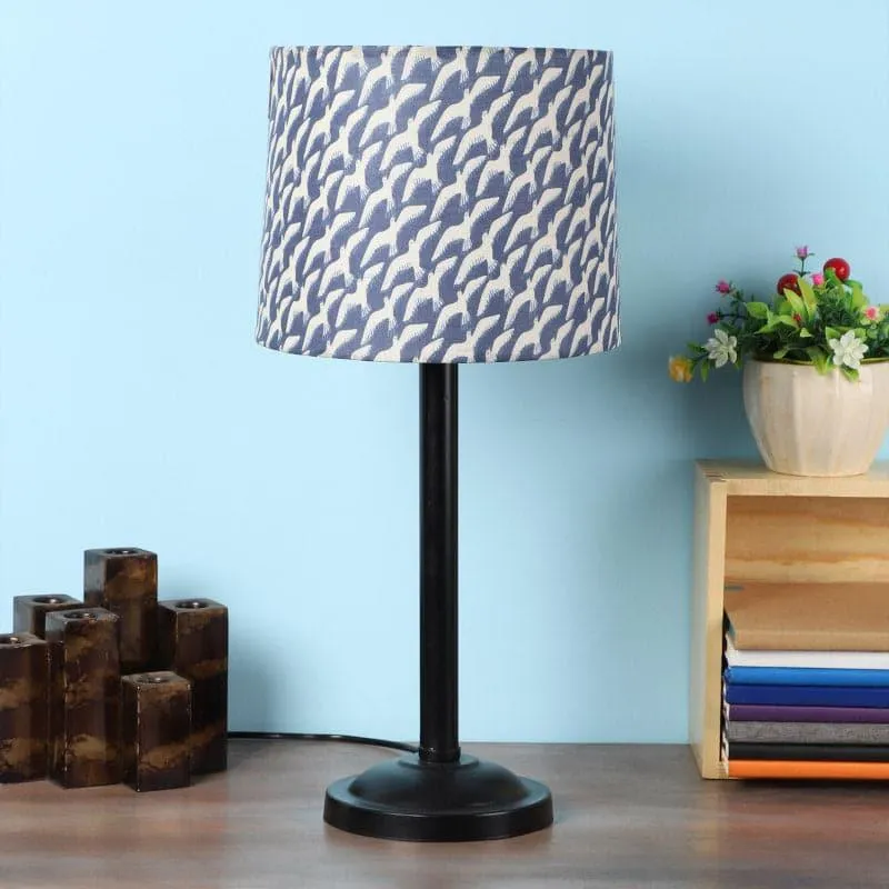 Glara Monroe Fabric Table Lamp - Blue,White media 2