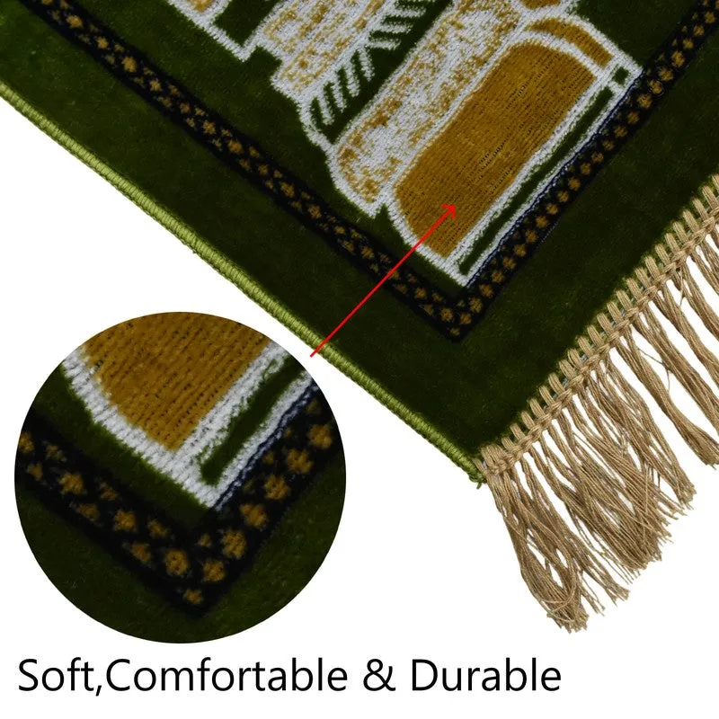 Classic Noor Velvet Pyaer Mat - Yellow,Green media 5