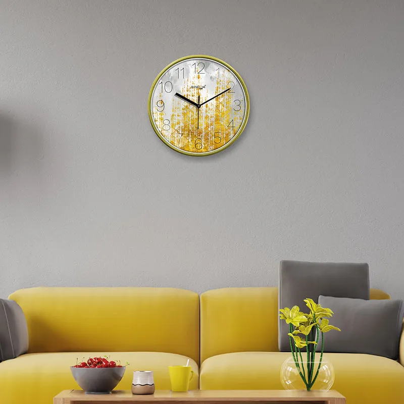 Gold Stria Plastic Analog Wall Clock media 3