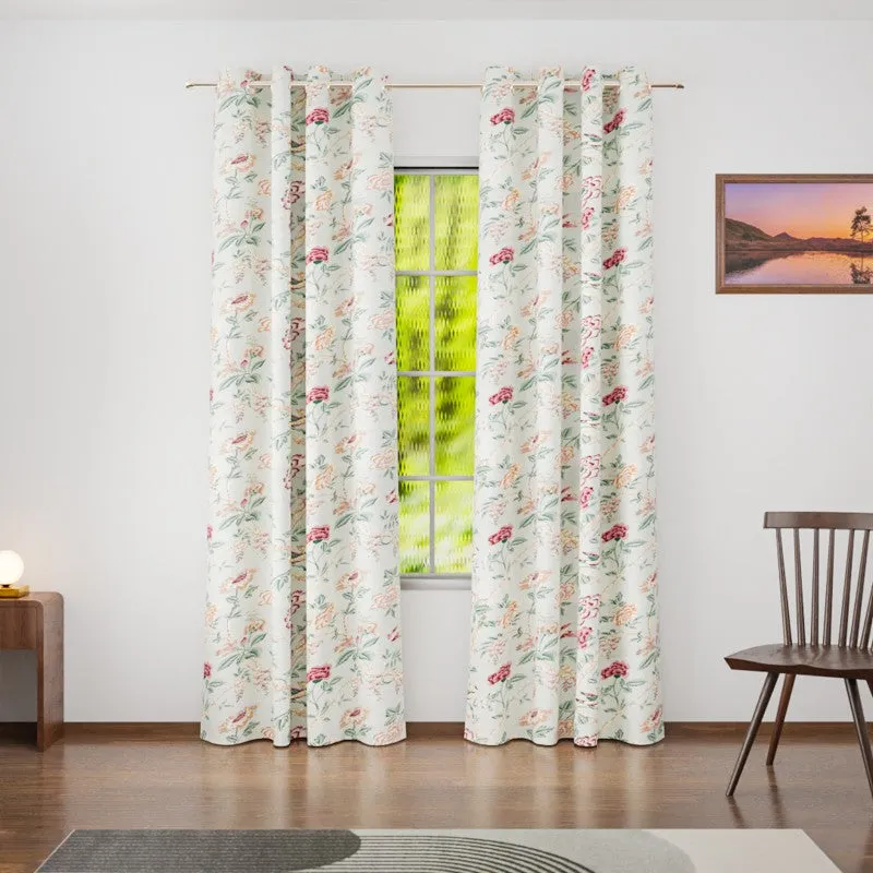 FloraMist Cotton Curtain - Set Of Two media 1
