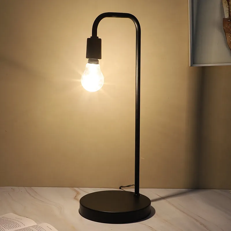 Amber Aura Solid Arched Iron Table Lamp - Black media 4