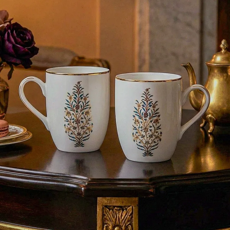 Gilded Shahi Coupe 24k Gold Brushed Porcelain Coffee Mug(280 mL Each) - Set Of Six media 3