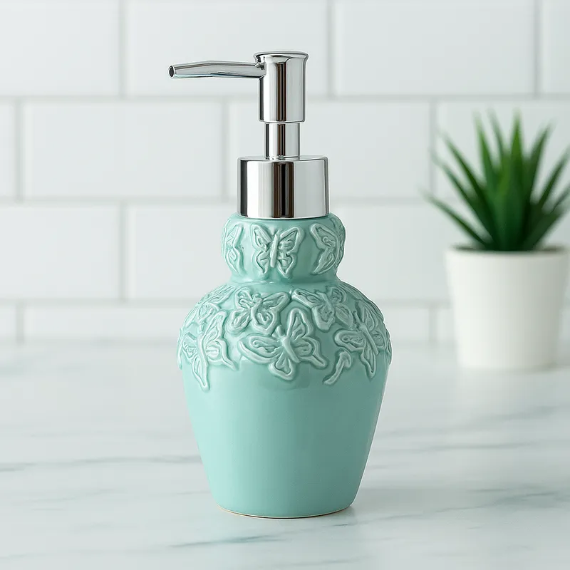 Floral Luxe Soap Dispenser - Turquoise media 1
