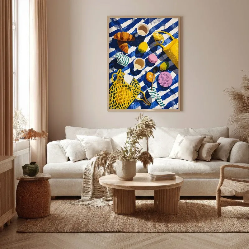 Morning Marina Canvas Wall Painting - Brown Frame media 5