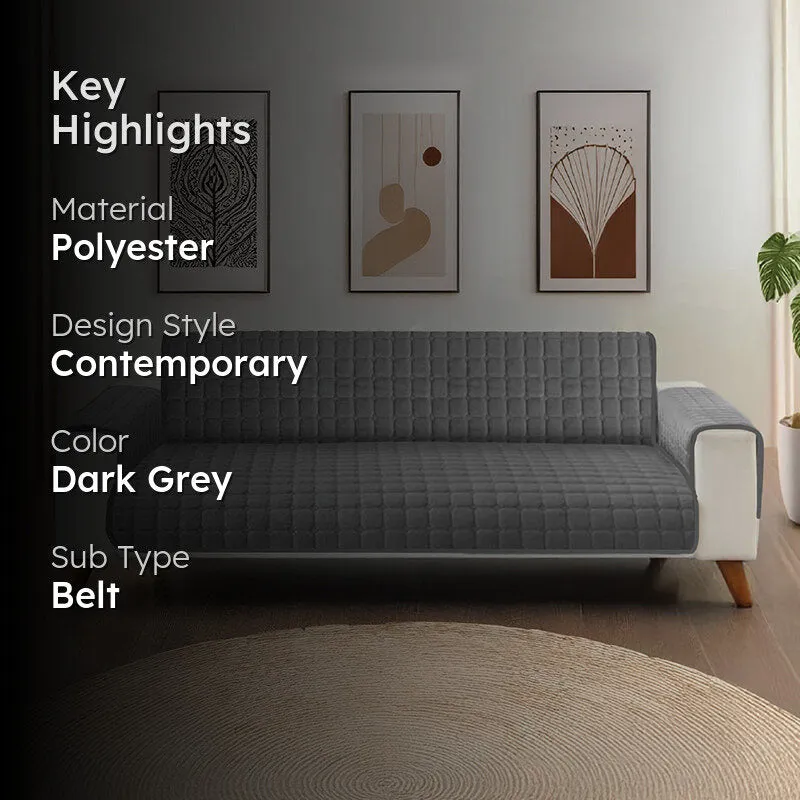 Urban Space Grey Textured Sofa Cover media 2