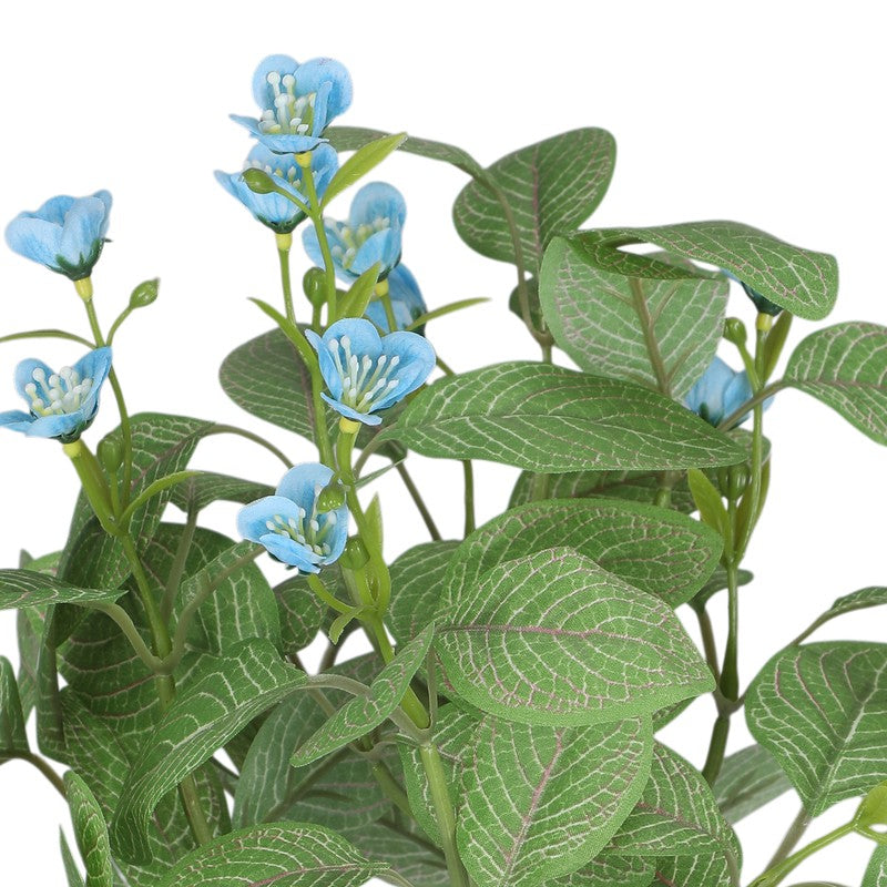 Artificial Blue Blossom Plant with Pot media 2