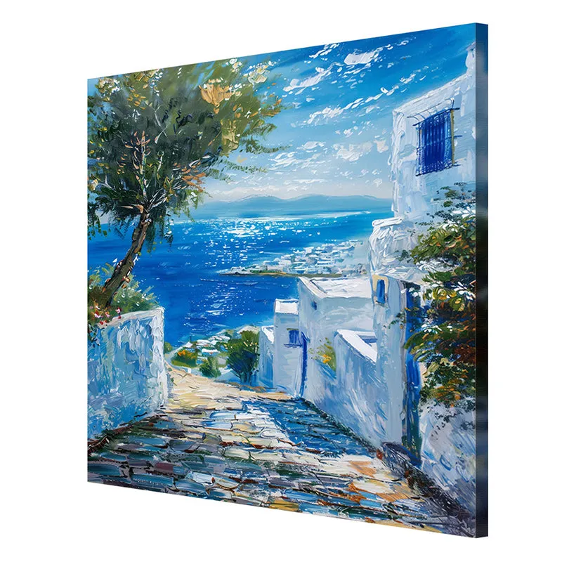 Meditteranean Street Poly Canvas Wall Painting media 6