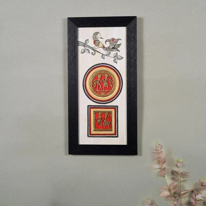 Mayoor Dhokra Wooden & Brass Wall Accent media 1