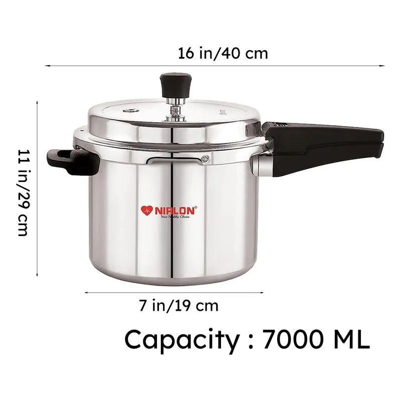 Nirlon Pressure Cooker - 7000 mL/ 12 Inches media 9